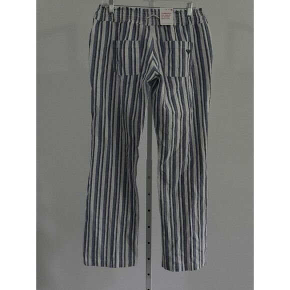 Roxy Women's Oceanside Striped Drawstring Pockets Linen Pants XL - Picture 4 of 12